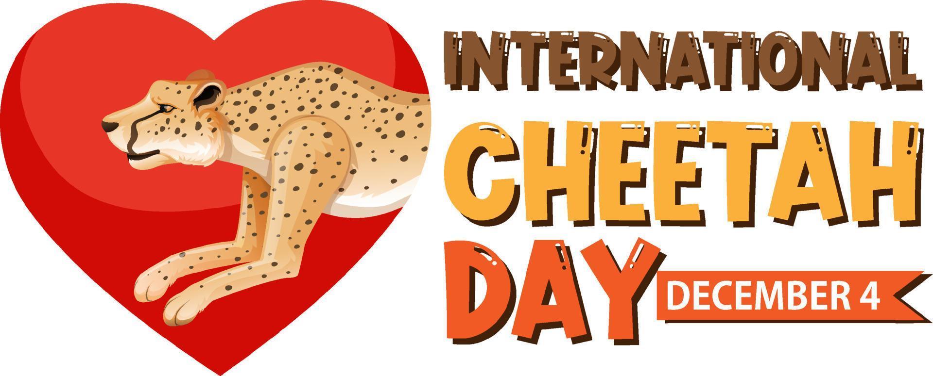 International cheetah day poster or banner design vector