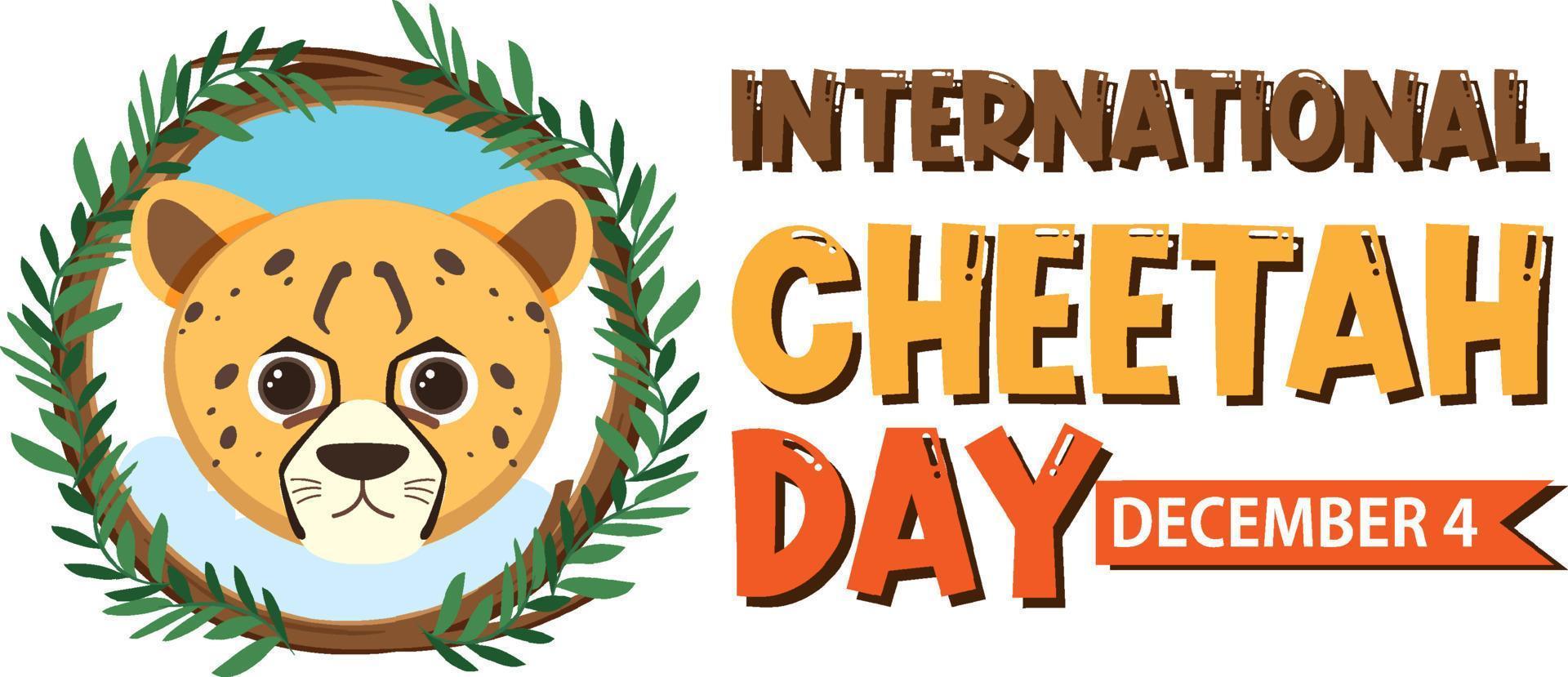 International cheetah day poster or banner design vector