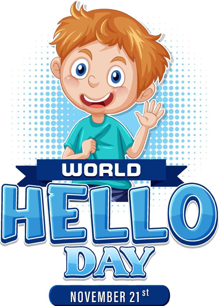 World hello day poster design vector