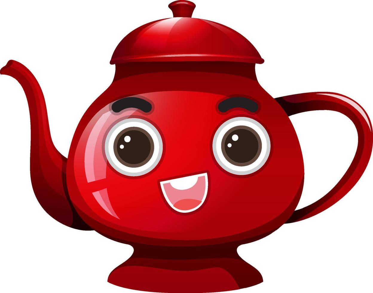 A red kettle cartoon character vector