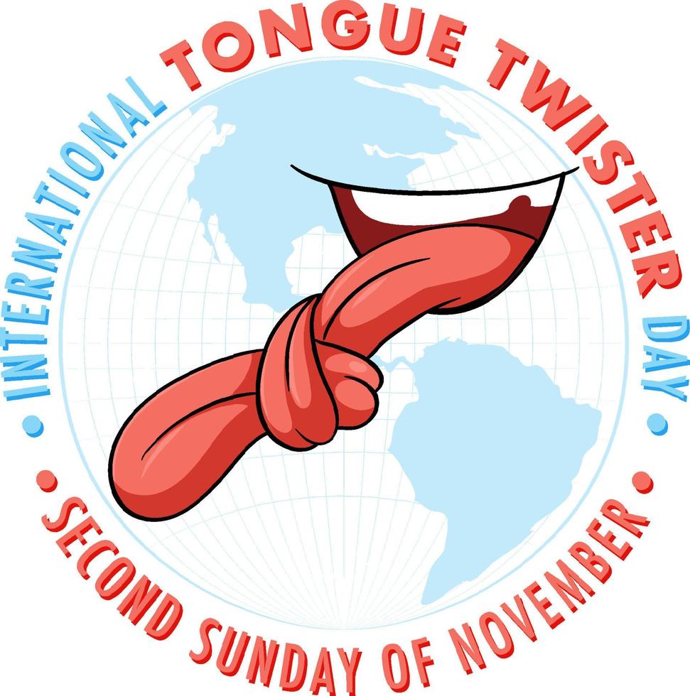 International Tongue Twister Day Banner Design vector