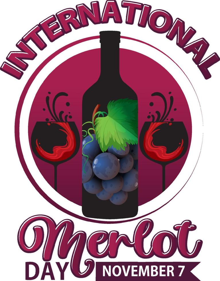 diseño del cartel del día internacional del merlot vector