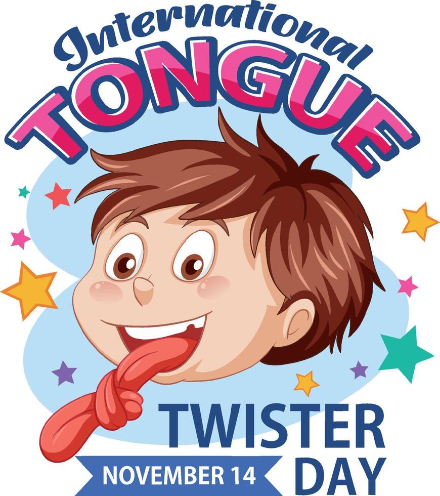 International Tongue Twister Day Banner Design vector