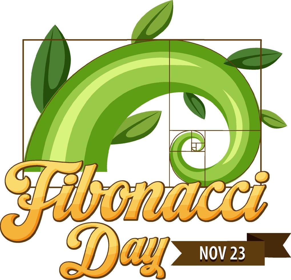 Fibonacci day poster design vector