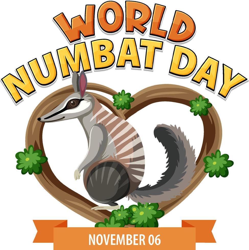 diseño del logotipo del día mundial del numbat vector