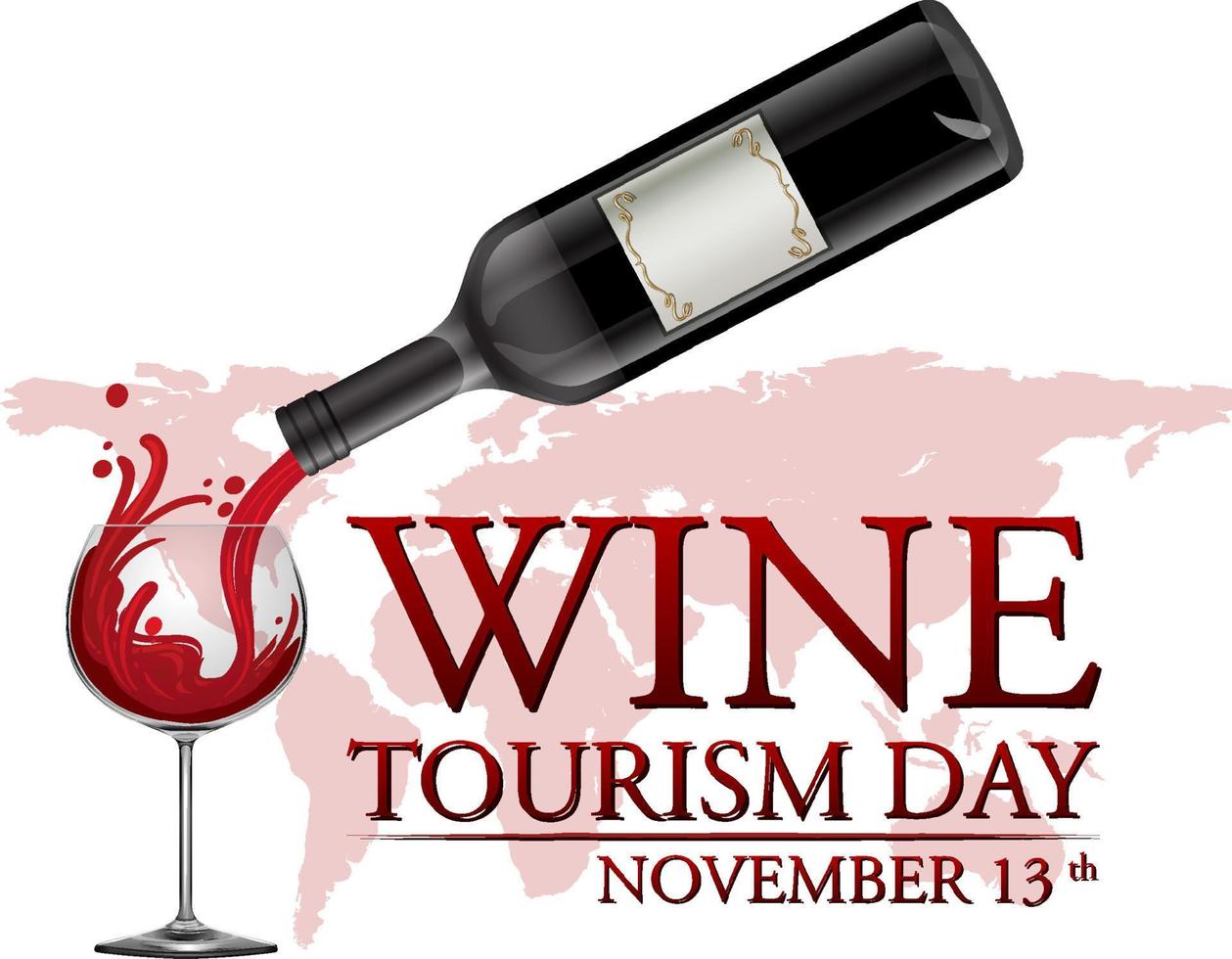 plantilla de póster del día del turismo del vino vector