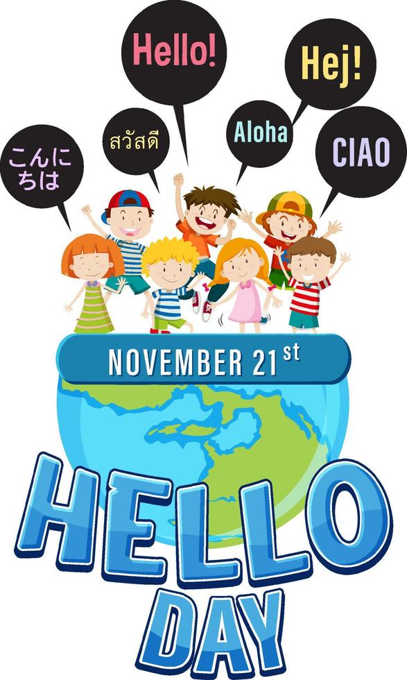 World hello day poster design 12822294 Vector Art at Vecteezy