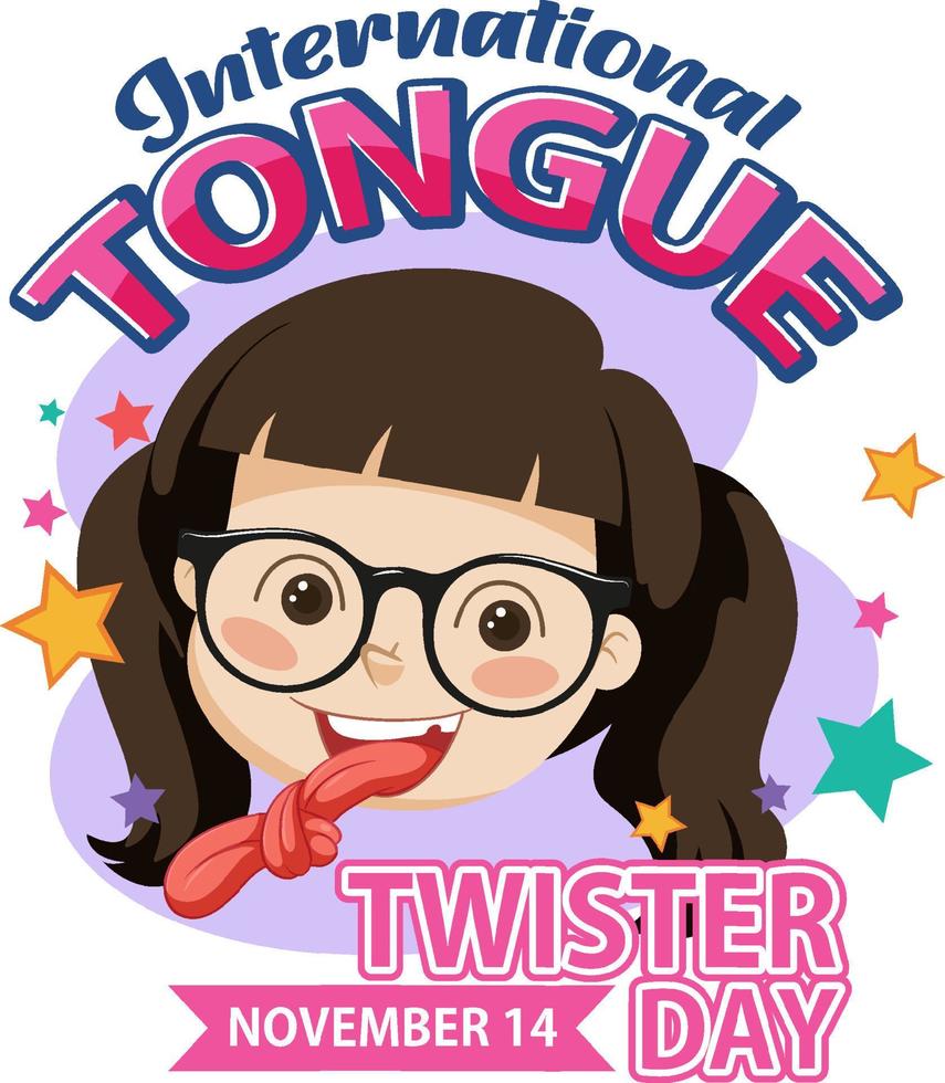 International Tongue Twister Day Banner Design vector
