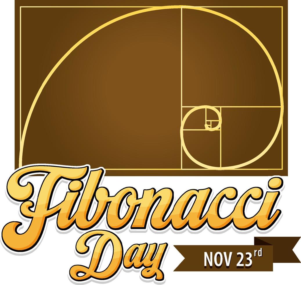 Fibonacci day poster design vector