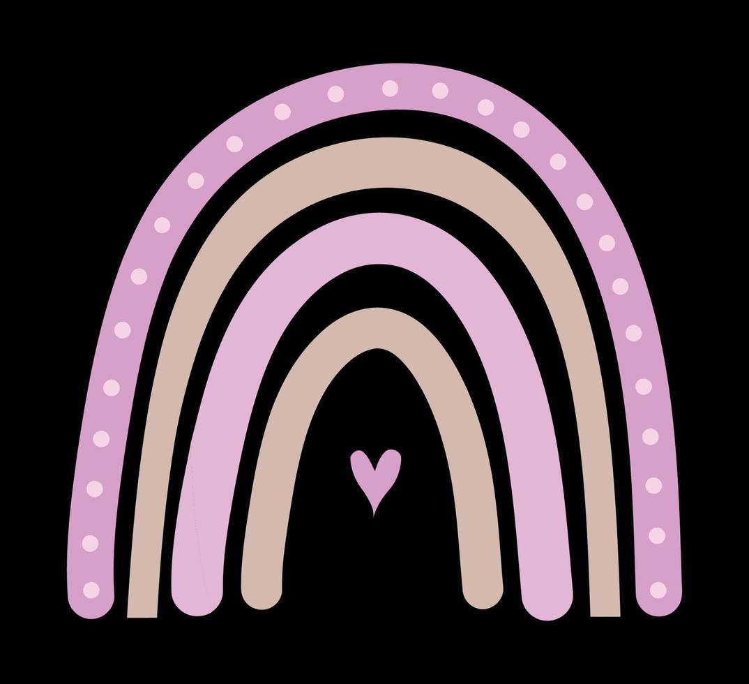 Cute Illustrated Boho Rainbow Heart vector