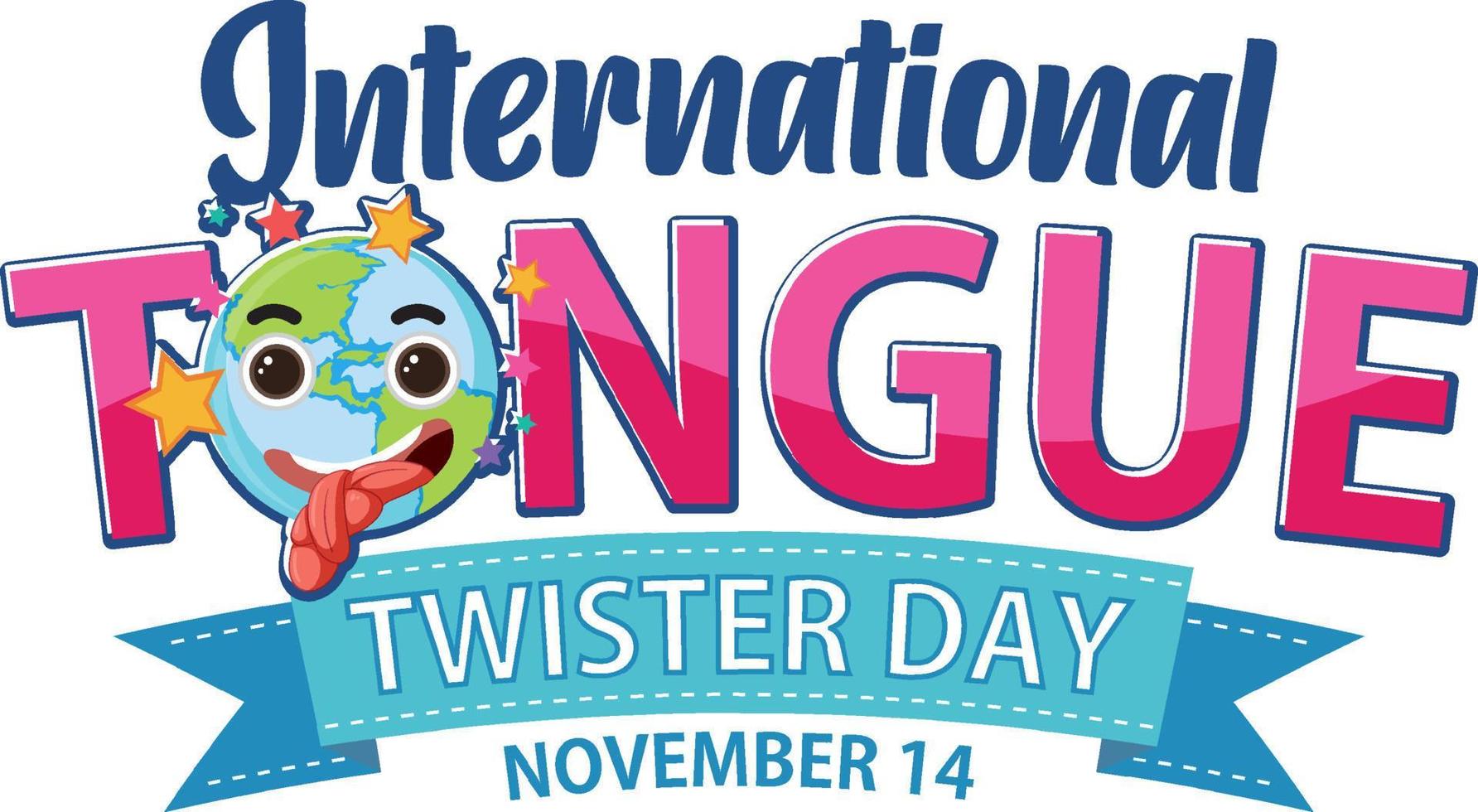 International Tongue Twister Day Banner Design vector