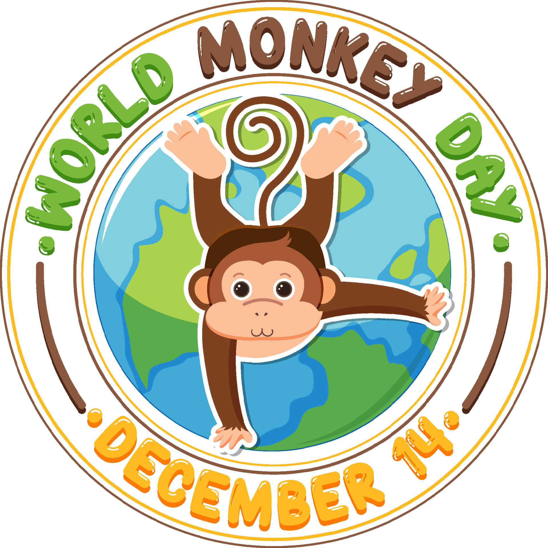 World monkey day poster design 12822560 Vector Art at Vecteezy