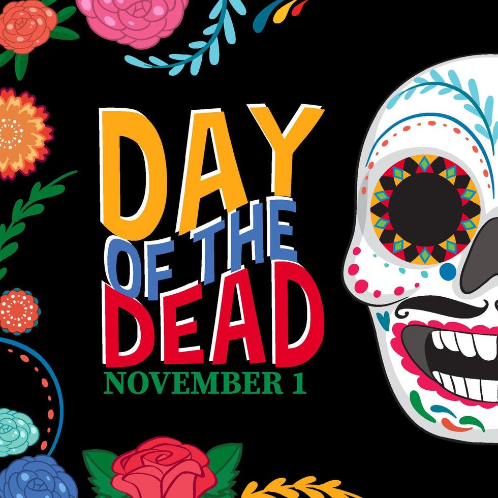 Day of the dead with calaca skull vector
