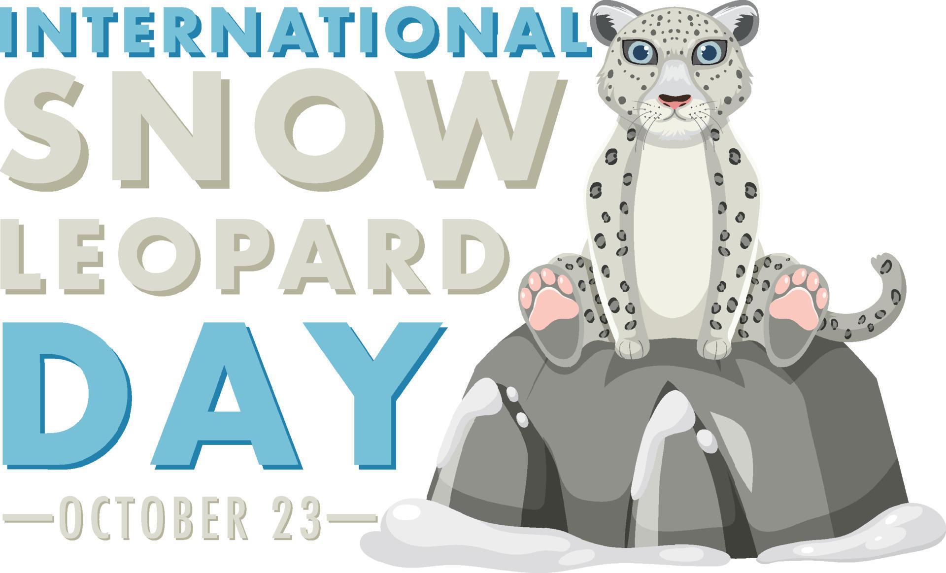 International Snow Leopard Day Banner Design 12822565 Vector Art at