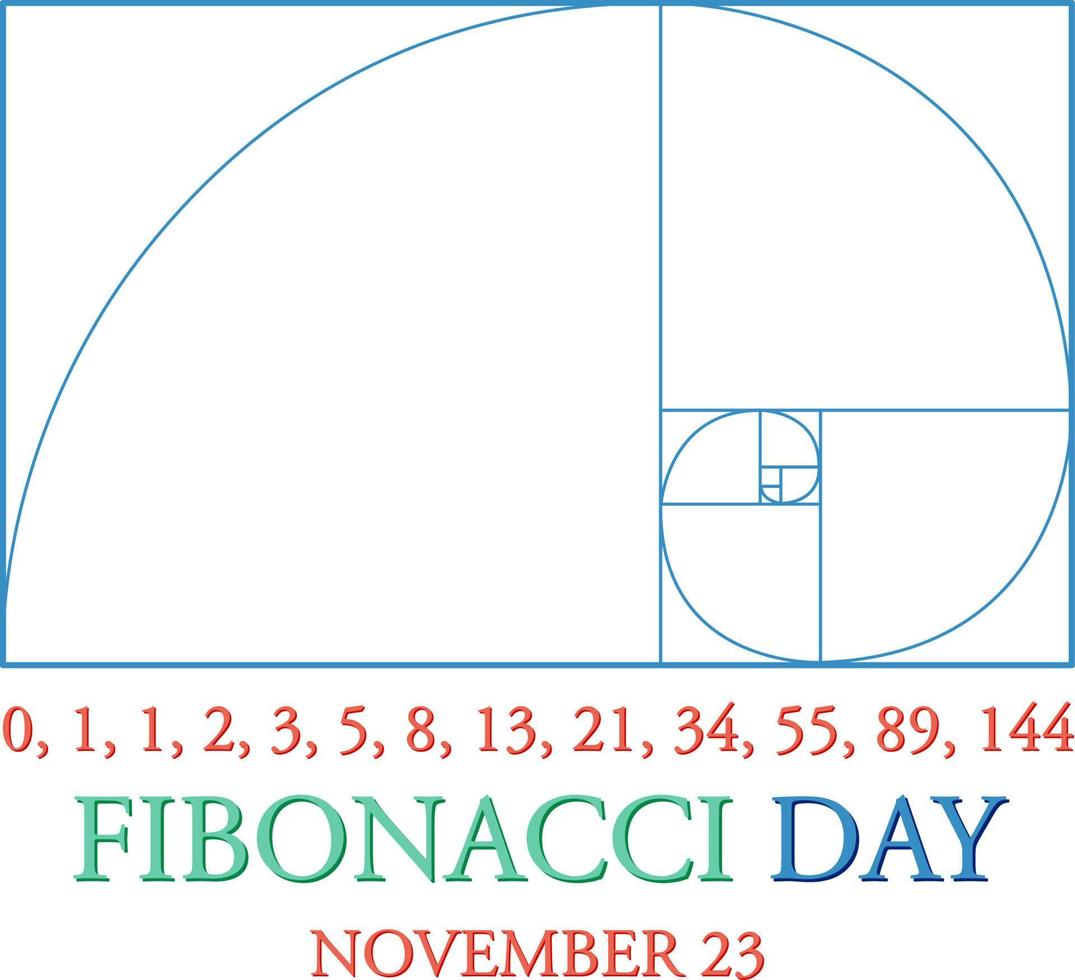 Fibonacci day poster design vector