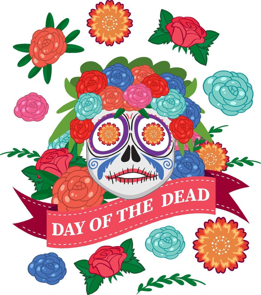 Day of the dead with calaca skull vector