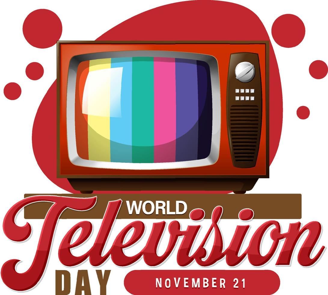 diseño del cartel del día mundial de la televisión vector