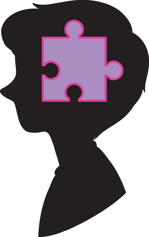 Jigsaw piece in human silhouette vector