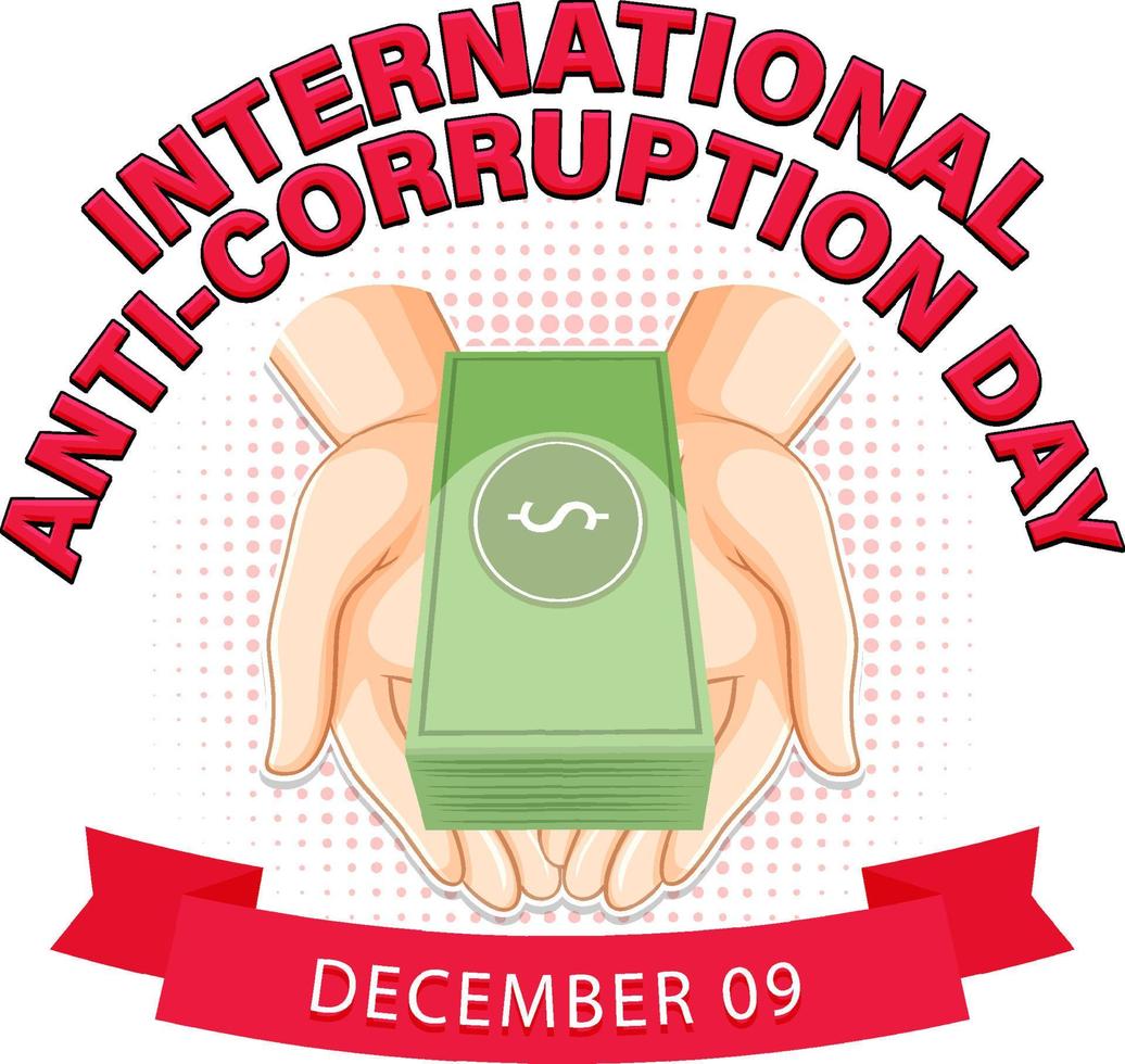 International Anti Corruption Day Poster Design vector