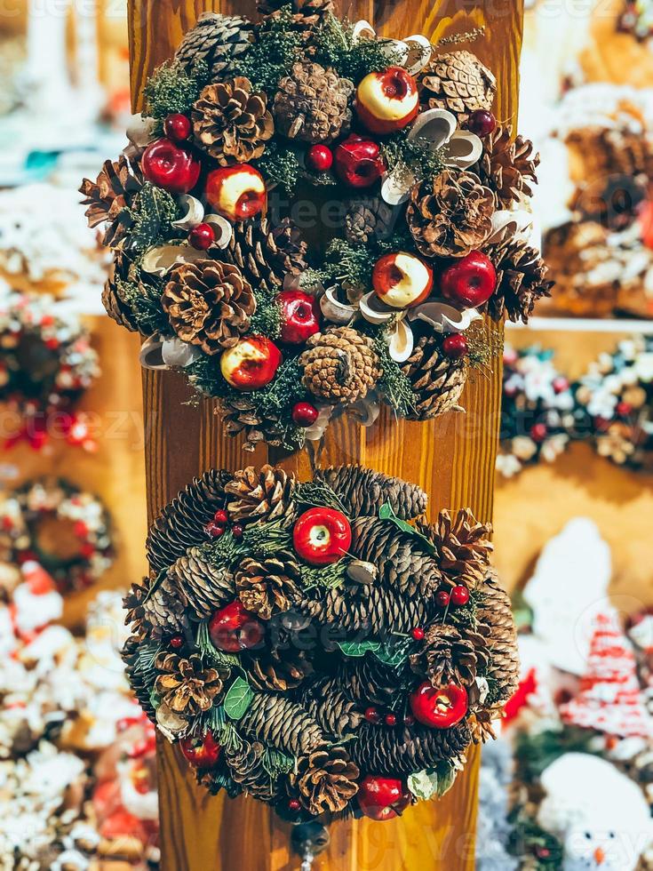 Beautiful Christmas wreaths decoration photo