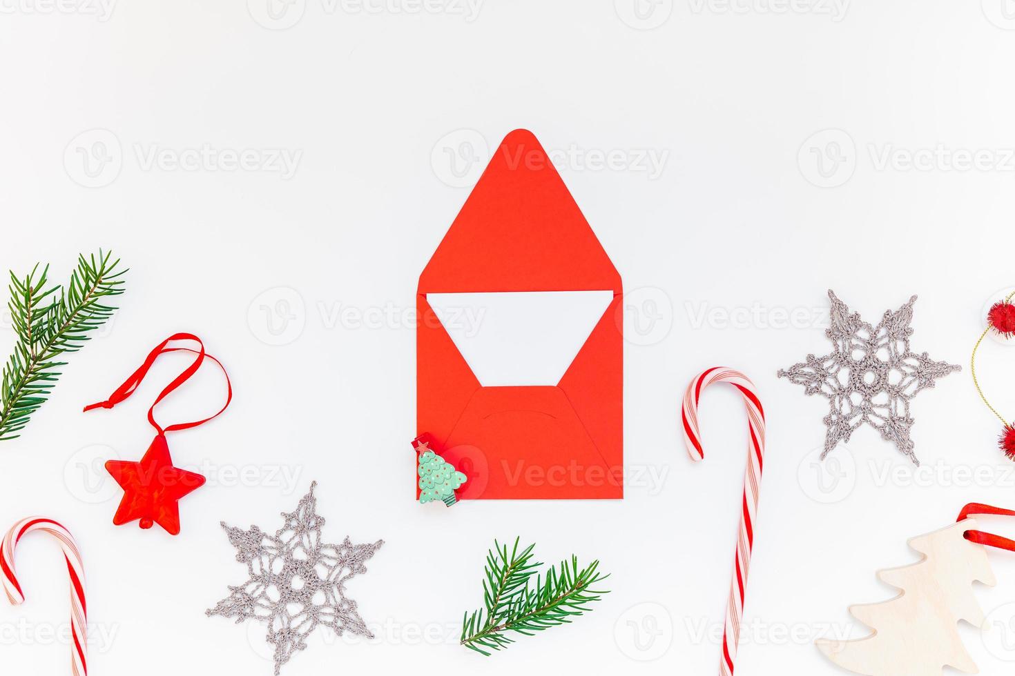 Christmas decoration pattern on white background photo