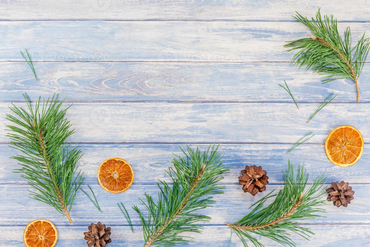 Christmas pattern with fir tree pine branches photo