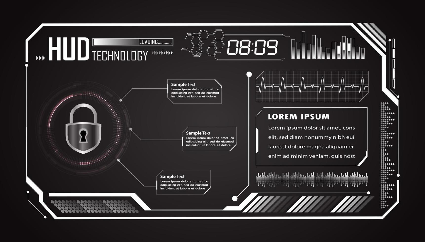 fondo moderno de tecnología hud vector