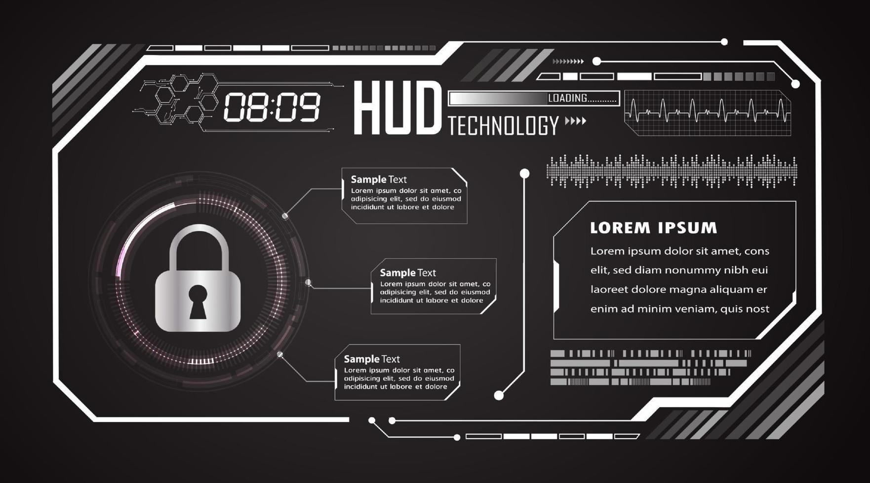 Modern HUD Technology Background vector