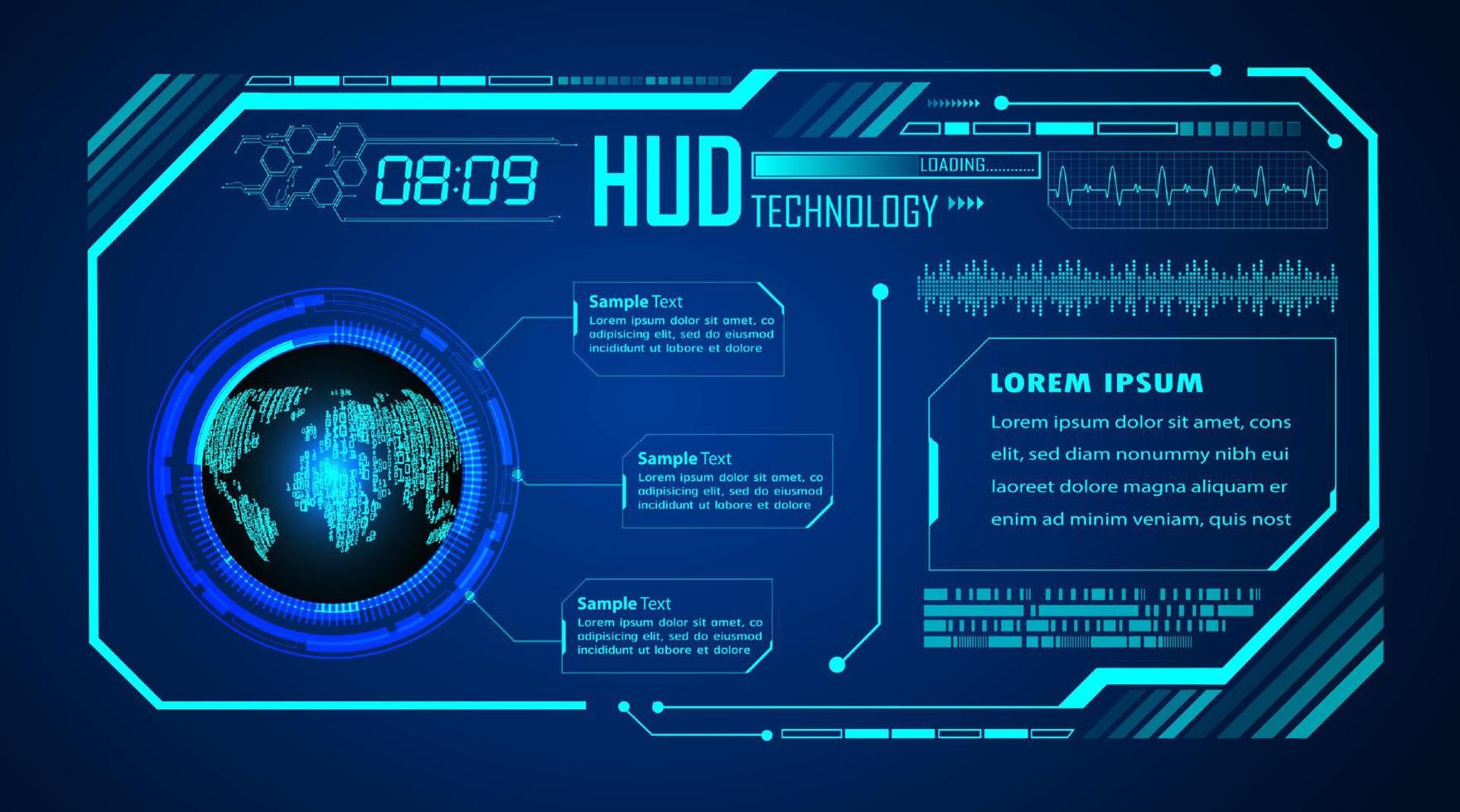 Modern HUD Technology Background vector
