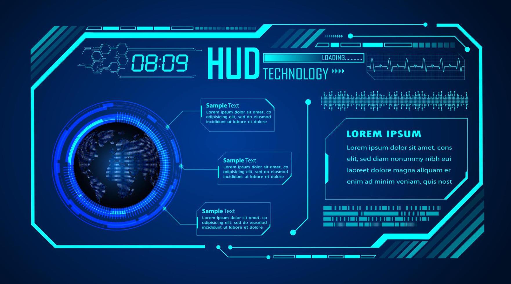 Modern HUD Technology Background vector