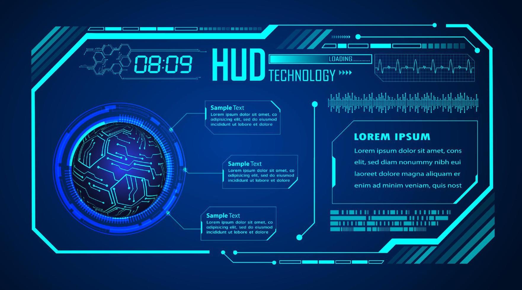 Modern HUD Technology Background vector