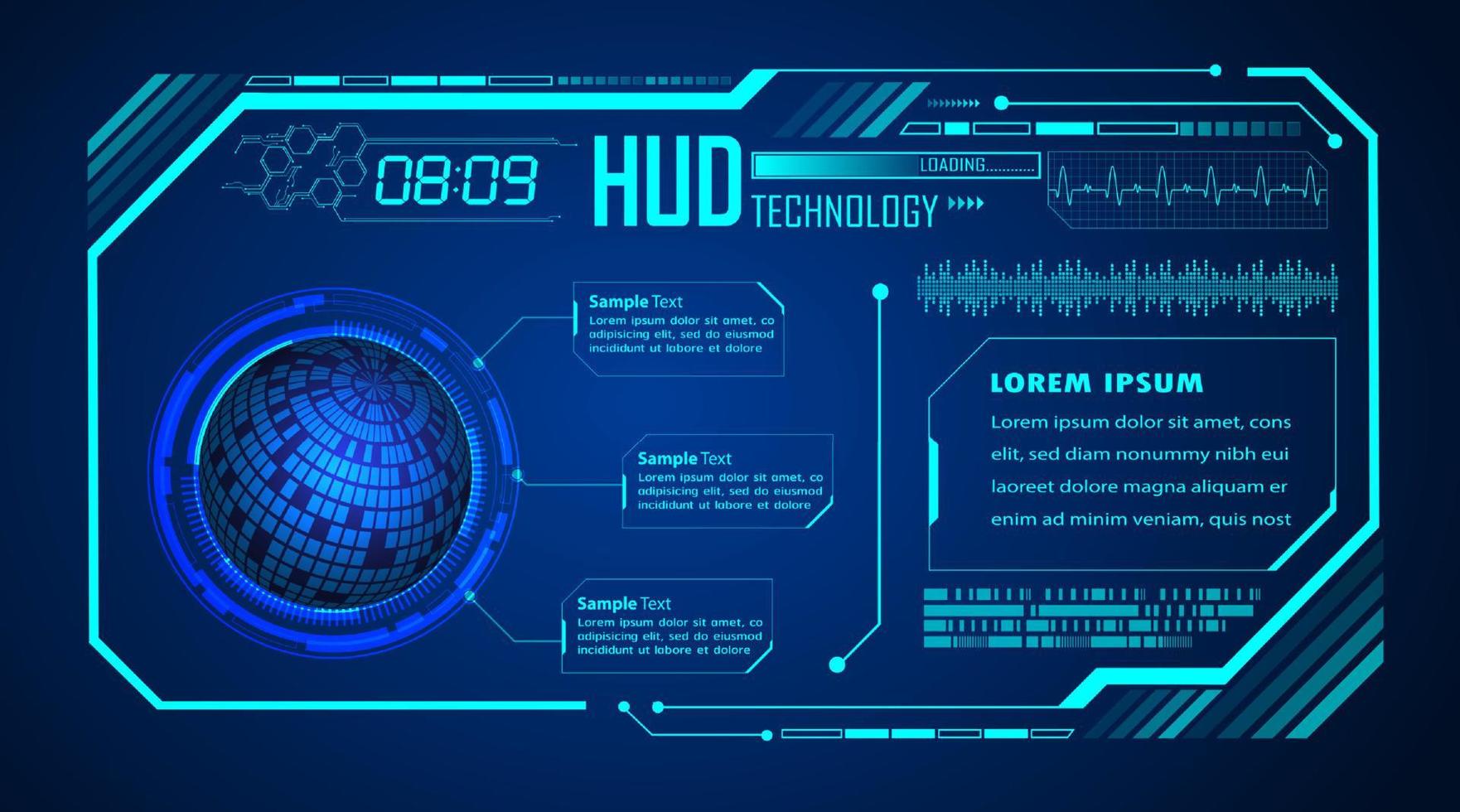 Modern HUD Technology Background vector
