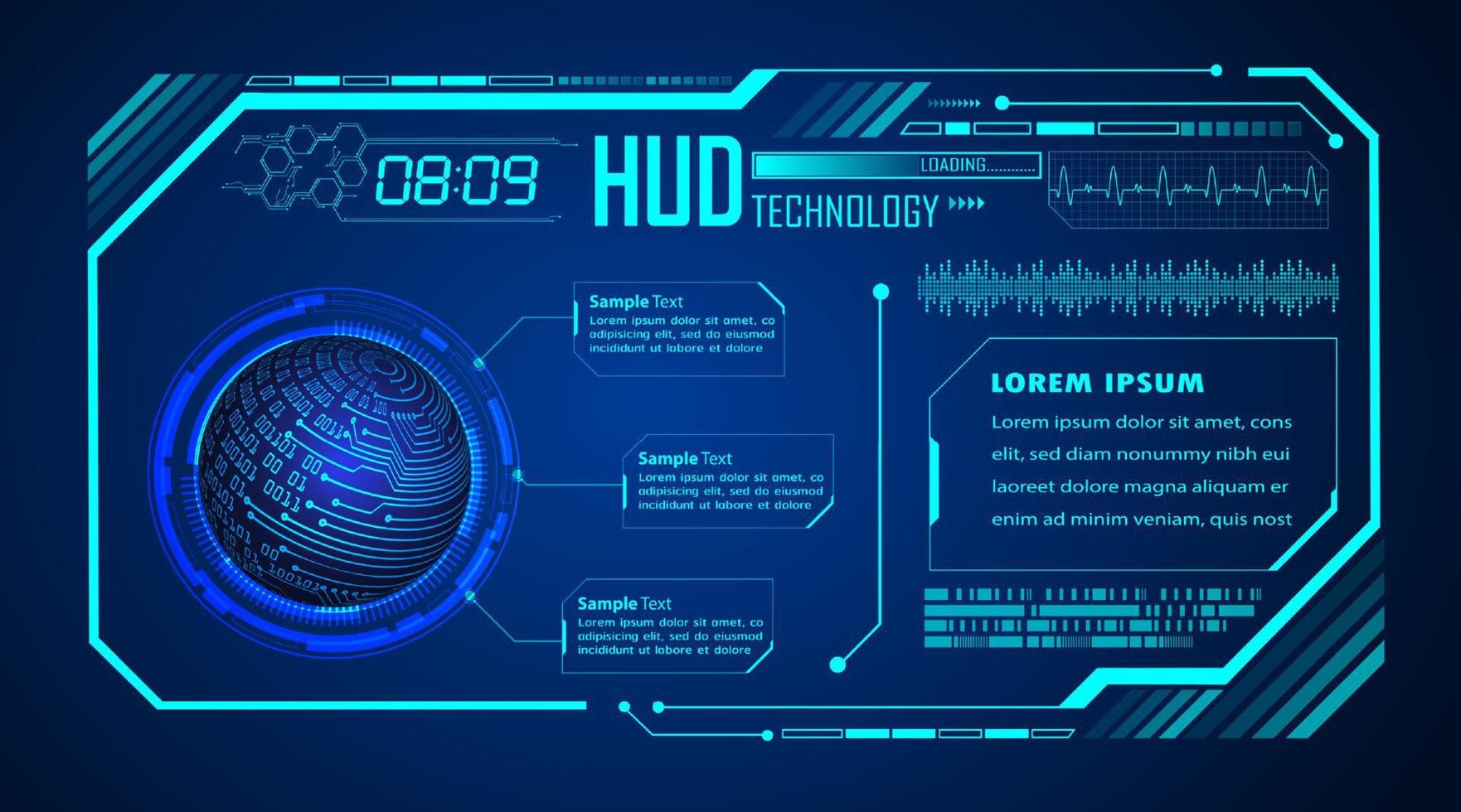 Modern HUD Technology Background vector