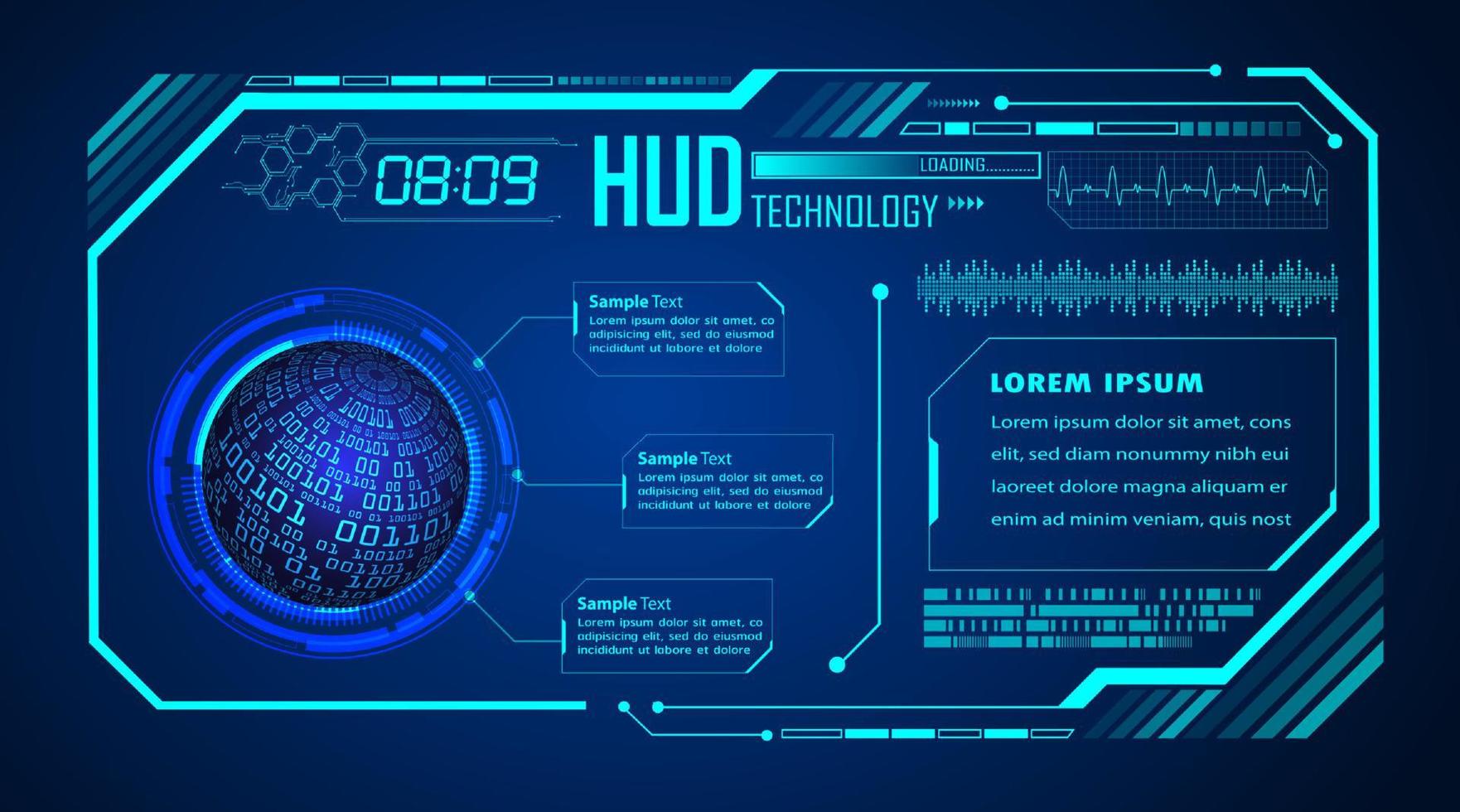 Modern HUD Technology Background vector