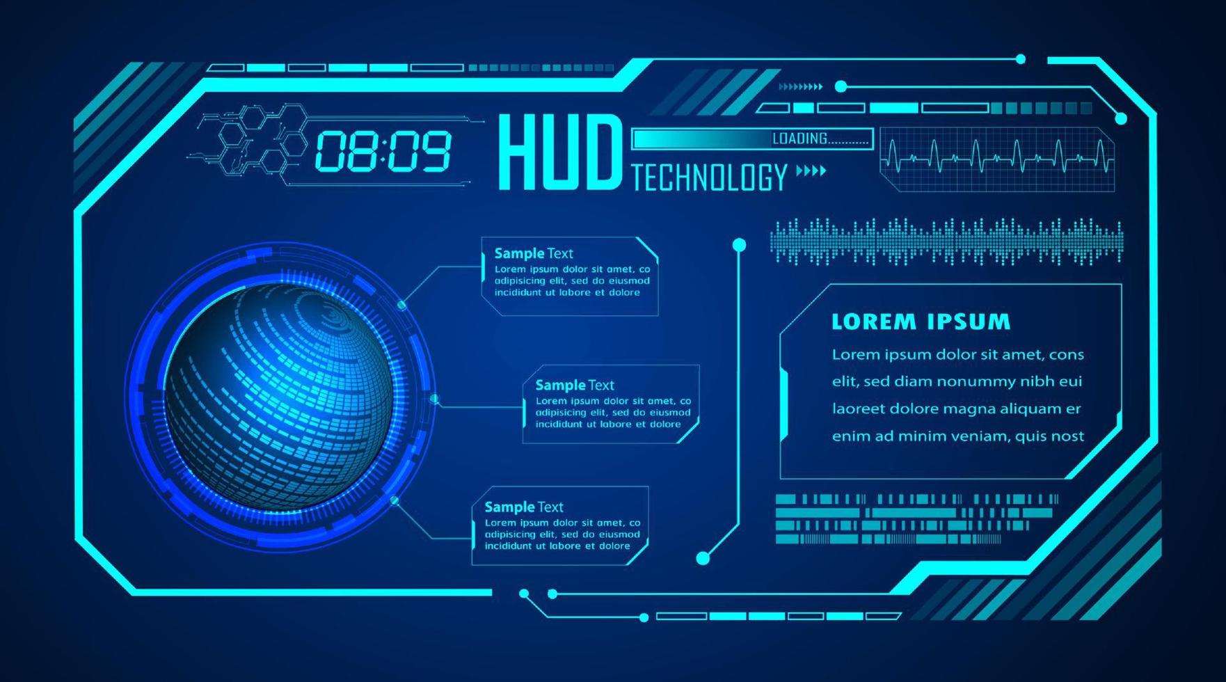 fondo moderno de tecnología hud vector