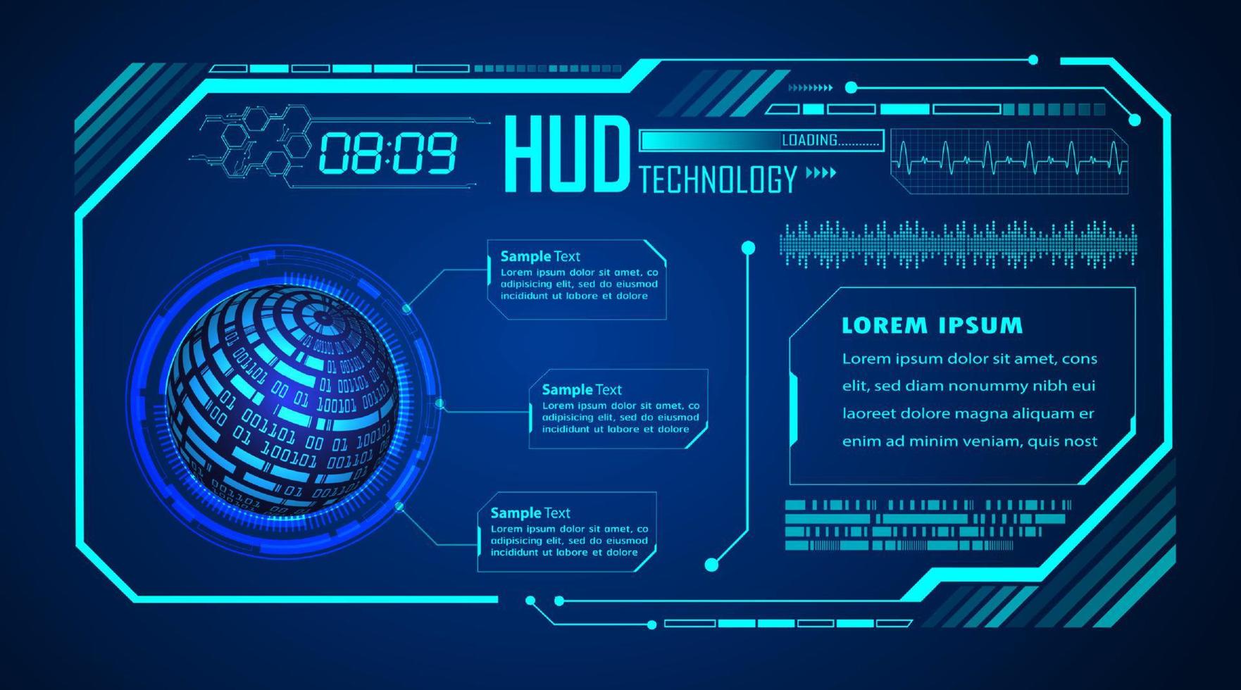 fondo moderno de tecnología hud vector