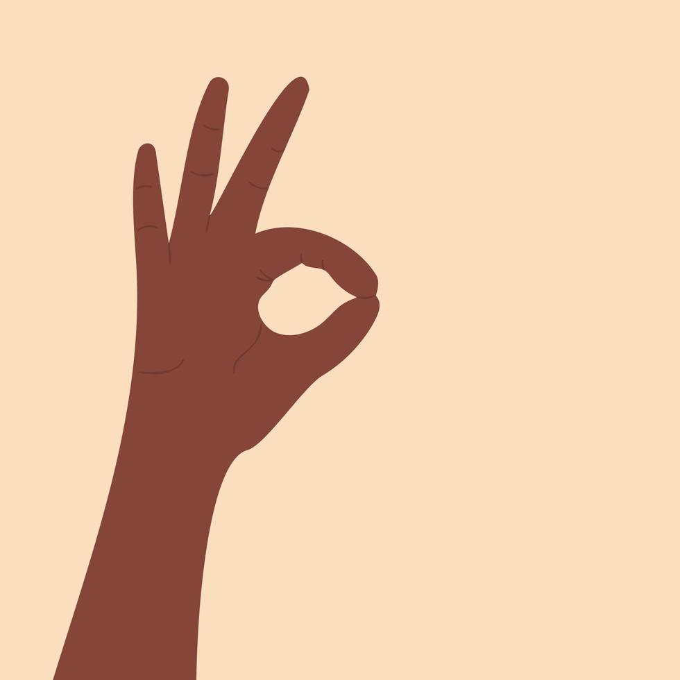 Hand showing okay vector