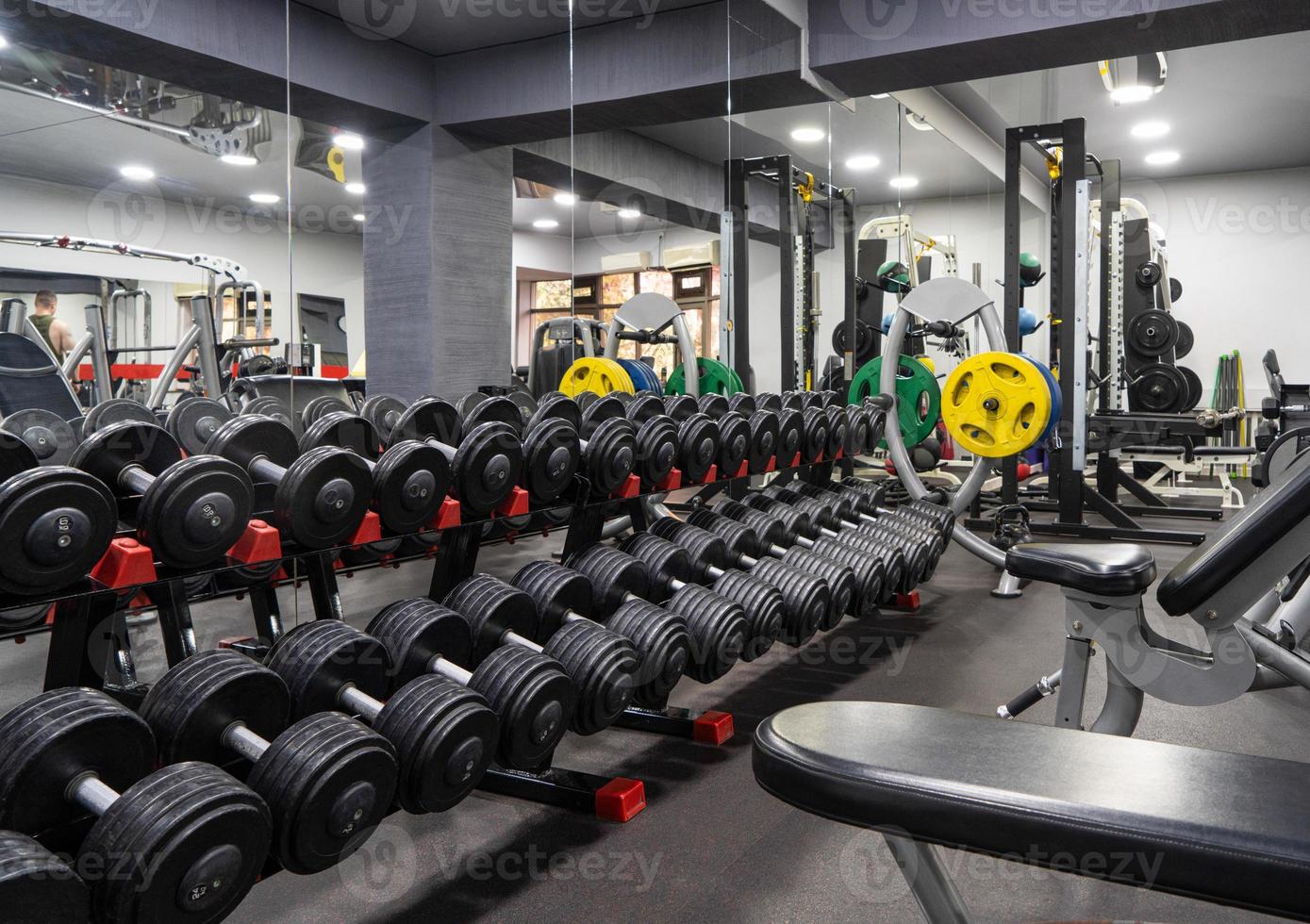 The dumbbells in the sports complex photo