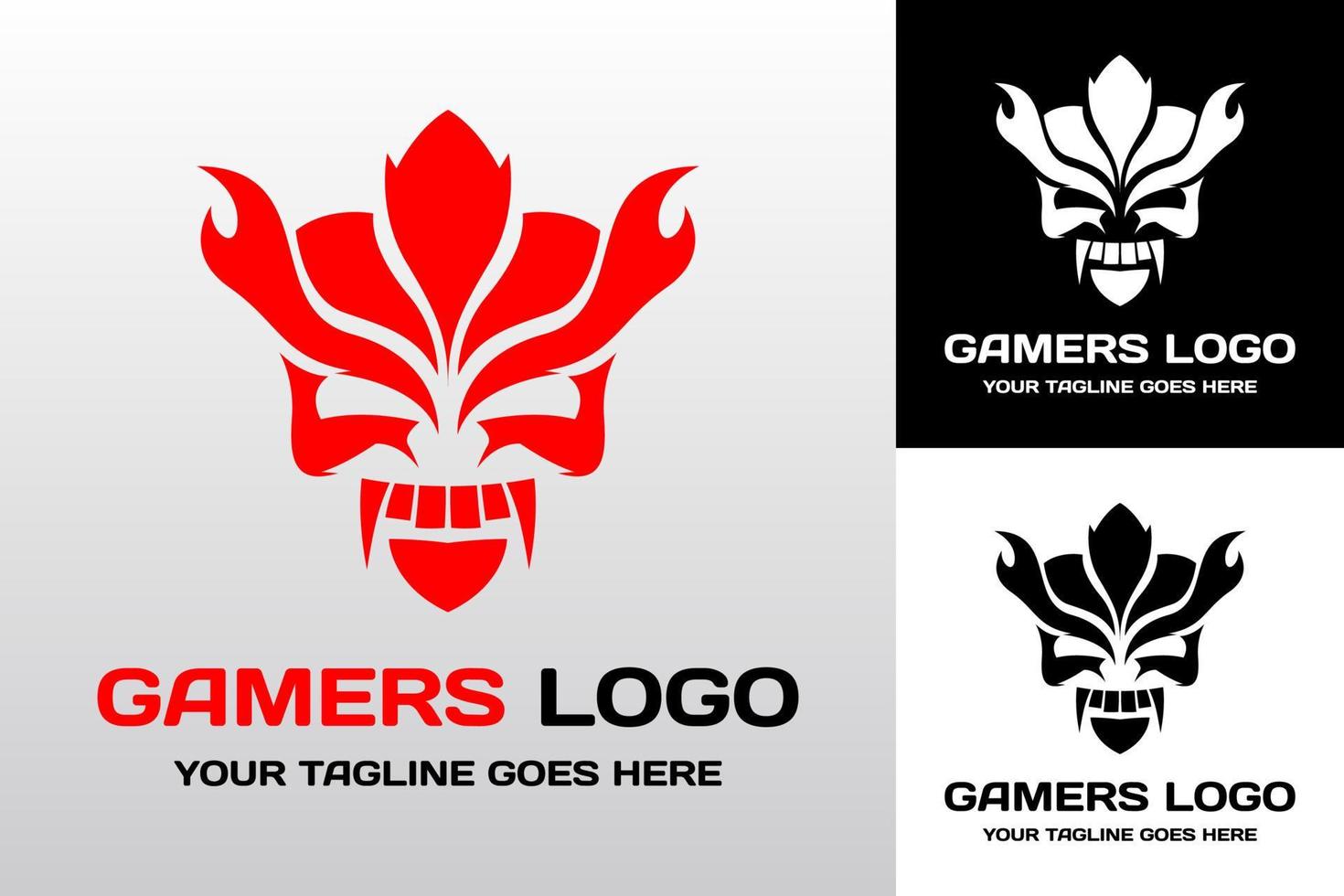 Gamers logo with mask shape vector