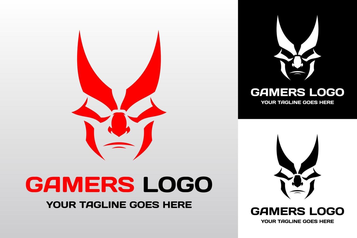 Gamers logo with face shape vector