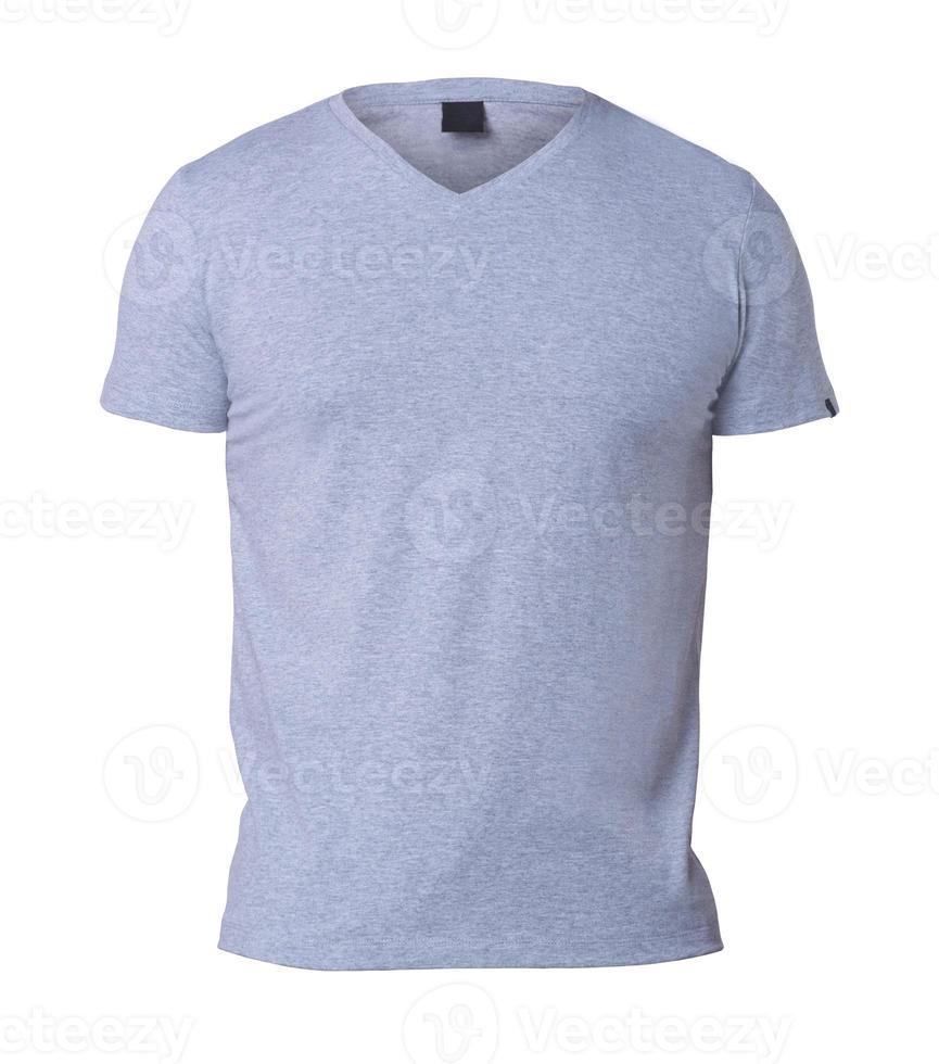 A grey T-shirt isolated on white photo