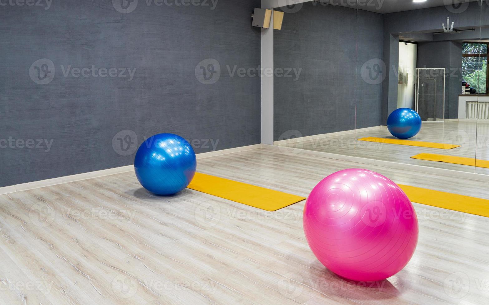 The exercise balls in the sports complex photo