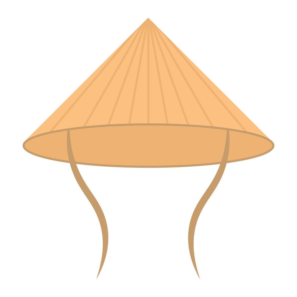 Asian conical hat. Vector illustration.