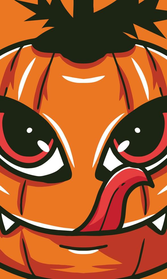 halloween vector background with pumpkin character