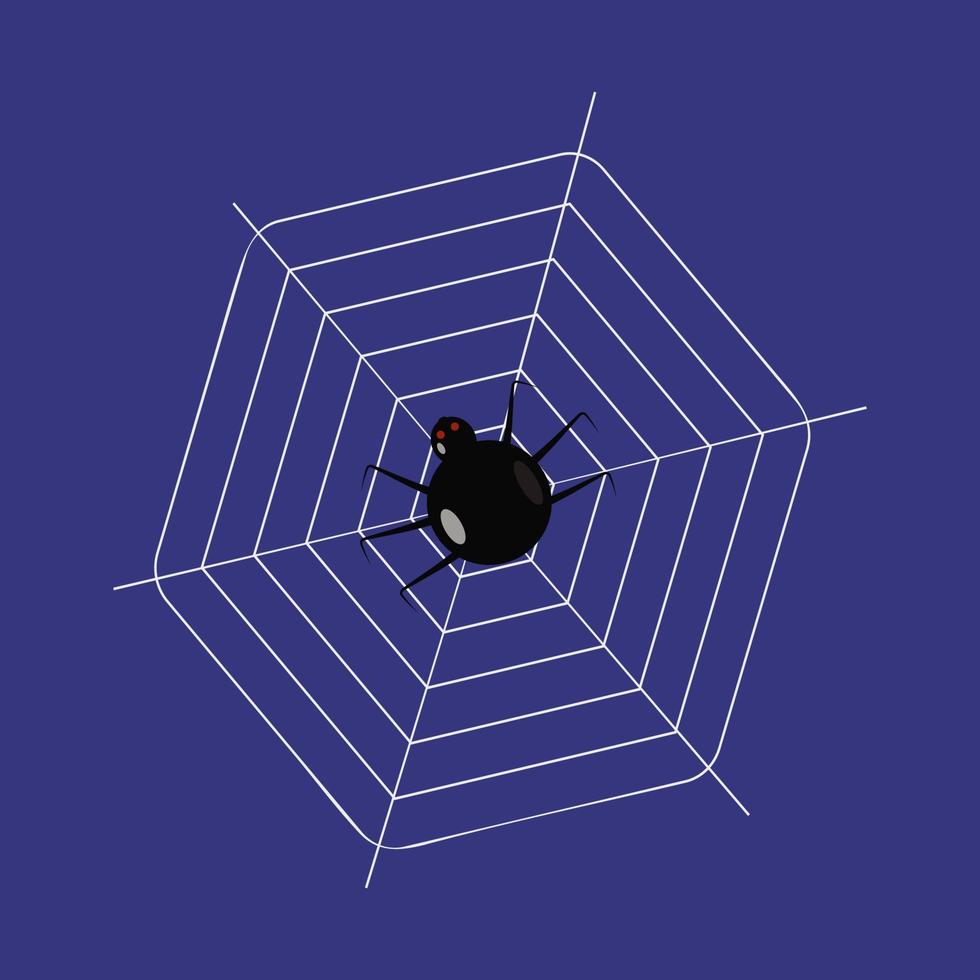 red redonda con una araña sobre un fondo oscuro vector