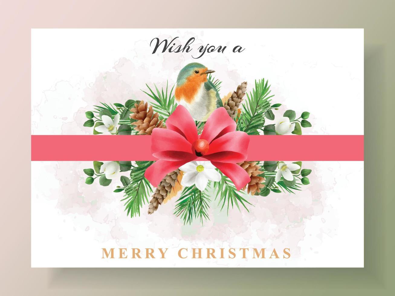 invitation and postcard with illustration of animal and christmas element vector