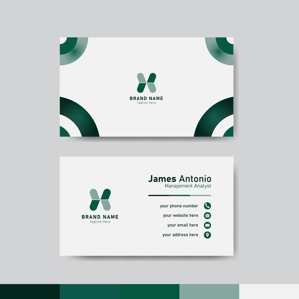 concepto de plantilla de tarjeta de identidad empresarial verde y blanco vector