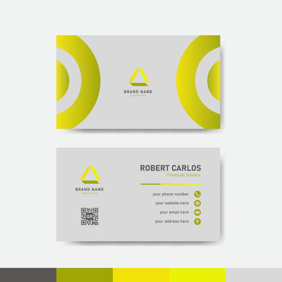 Yellow and white business identity card template concept vector