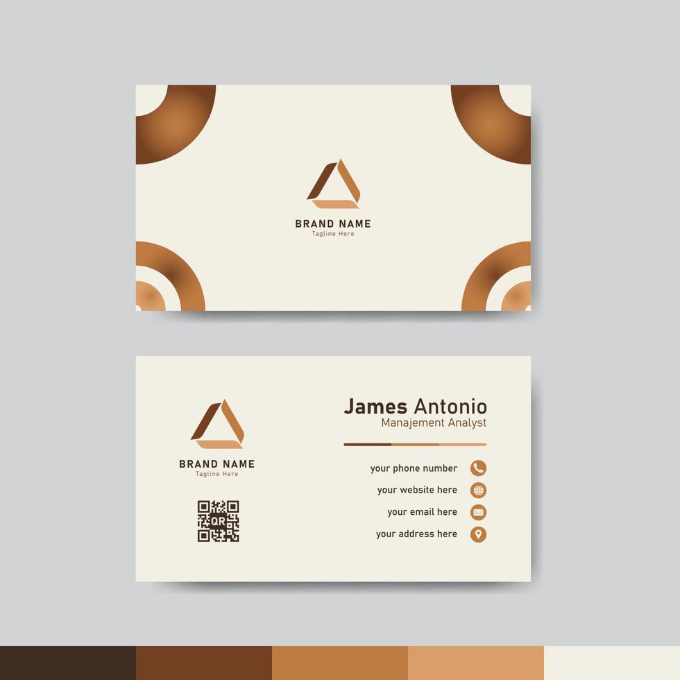 Brown business identity card template concept vector