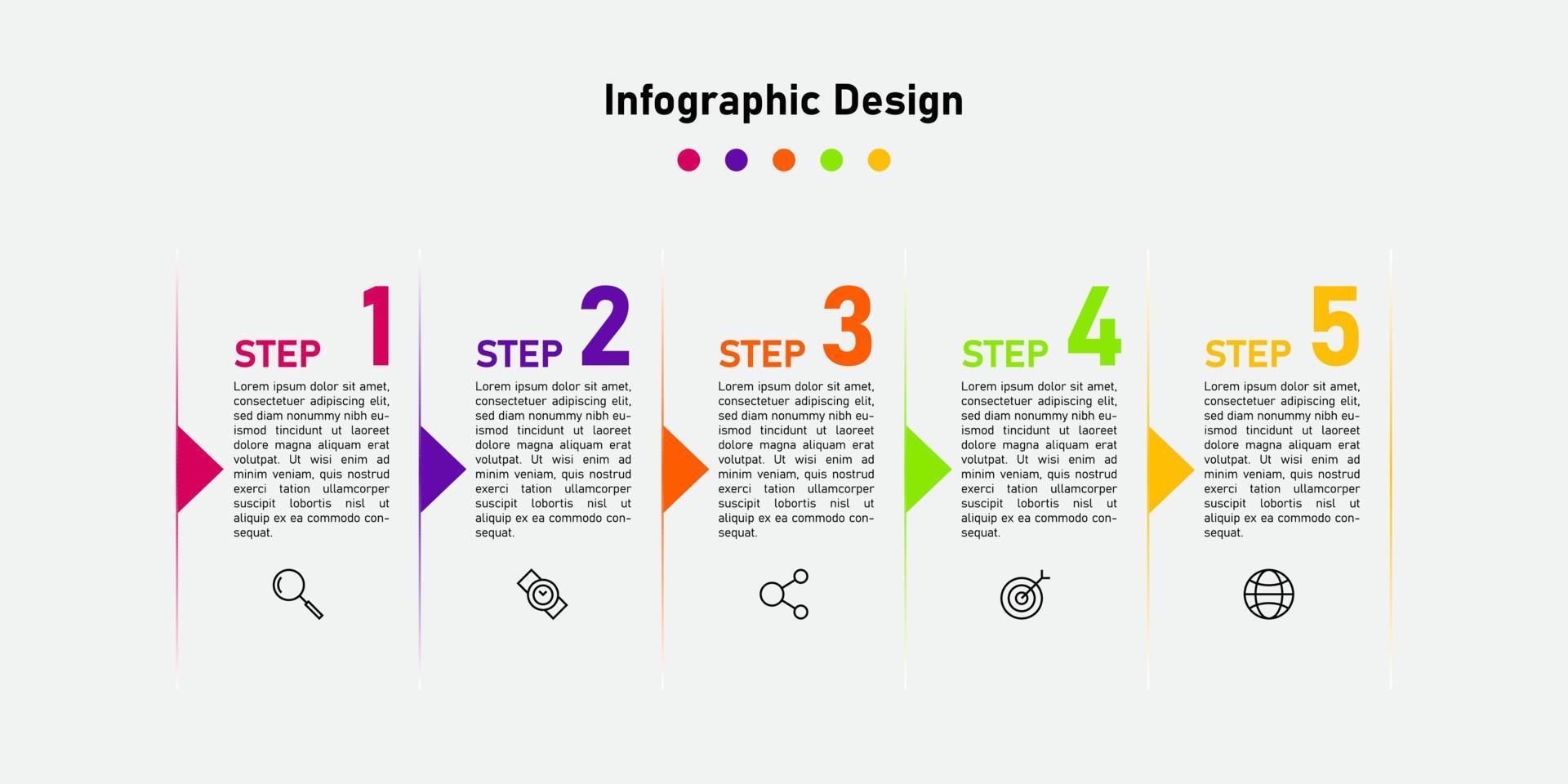 plantilla de infografía de negocios abstractos coloridos vector